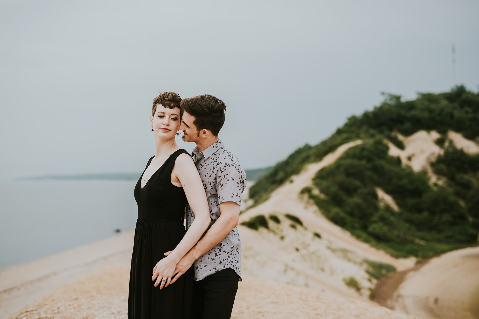 intimate engagement photographed by traverse the tides