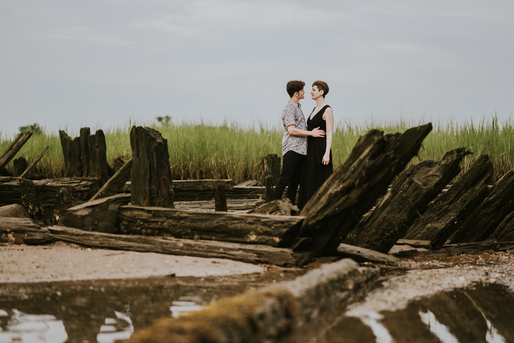 shore line engagement session photographed by traverse the tides