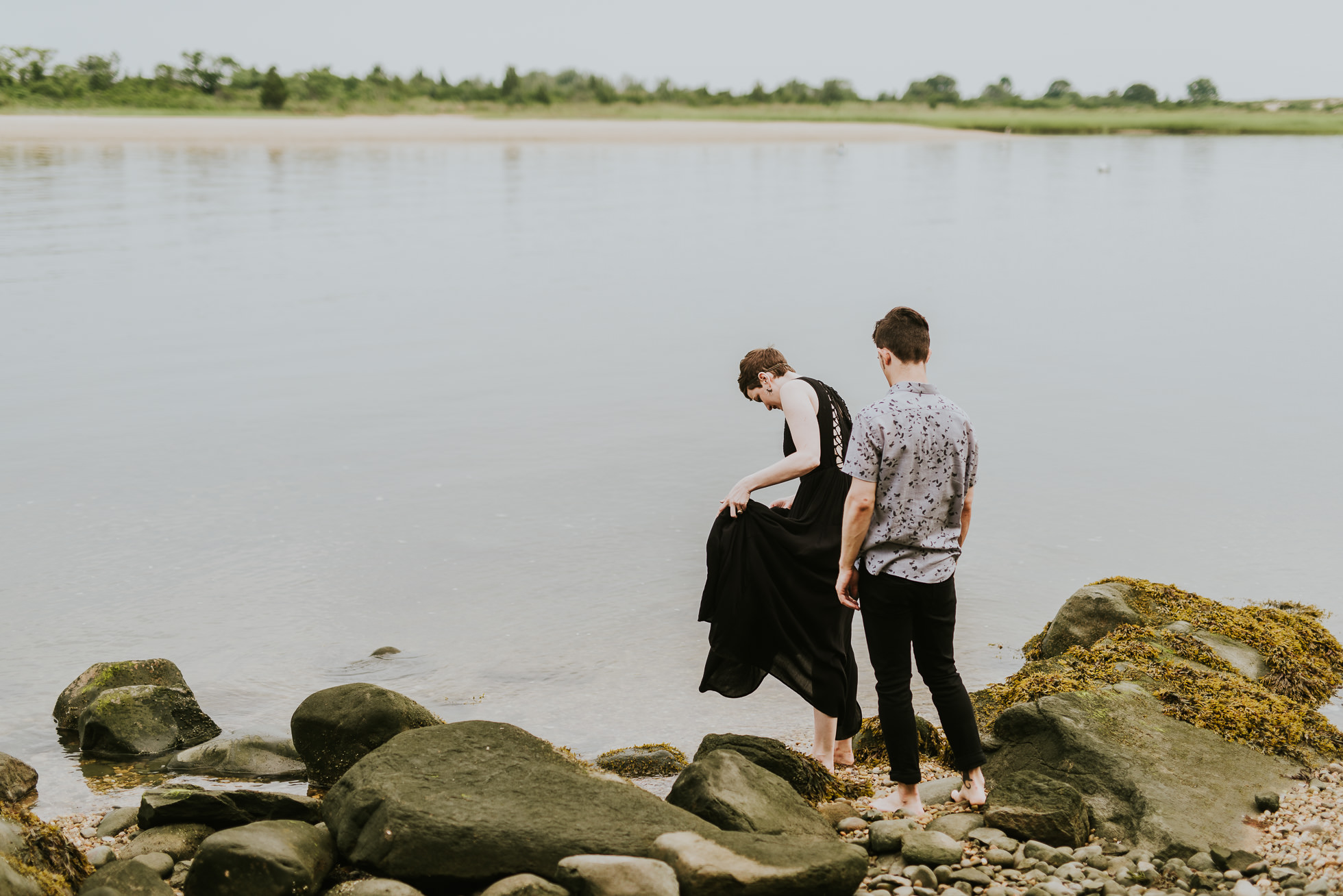 water engagement session photographed by traverse the tides