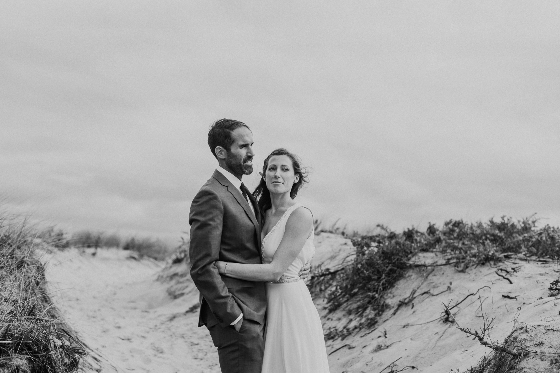 bride and groom portraits Kirk Park Beach Montauk wedding photographed by Traverse the Tides