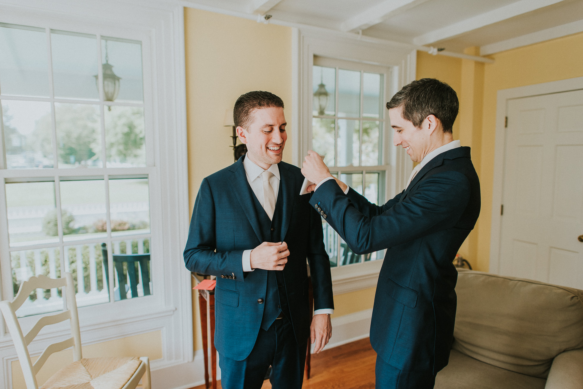 groom and best man getting ready The Hedges Inn