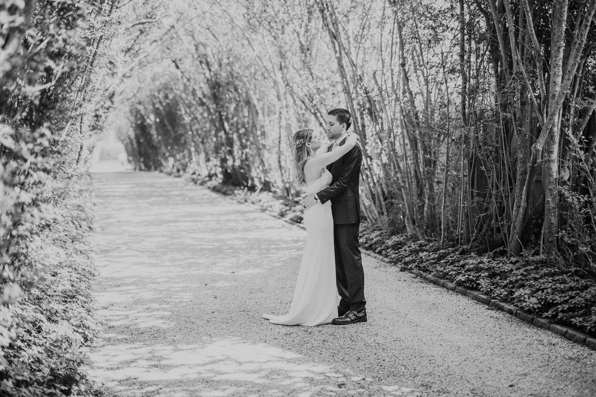 bride and groom portrait the Hedges Inn wedding