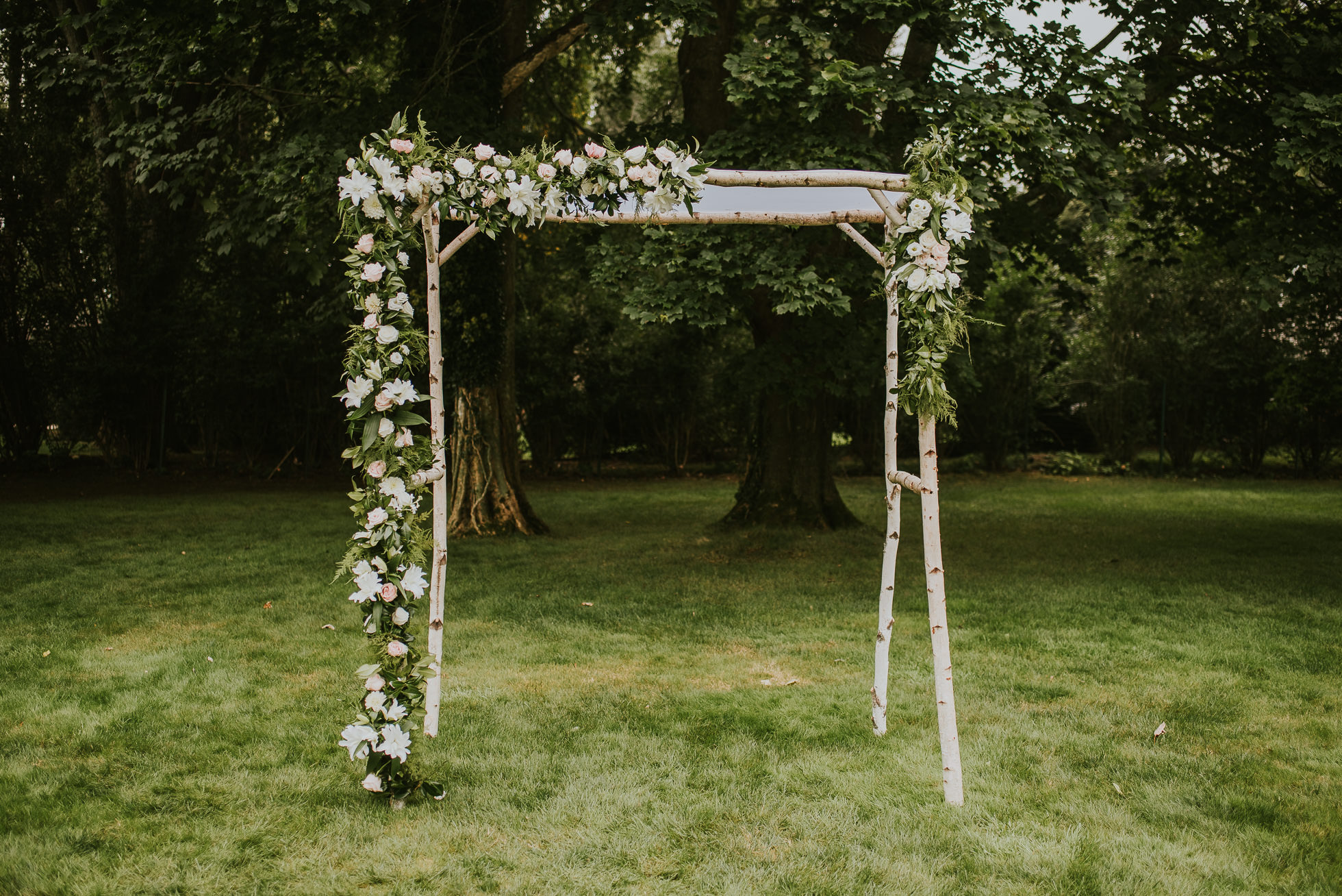 rustic wedding arch flowers long island