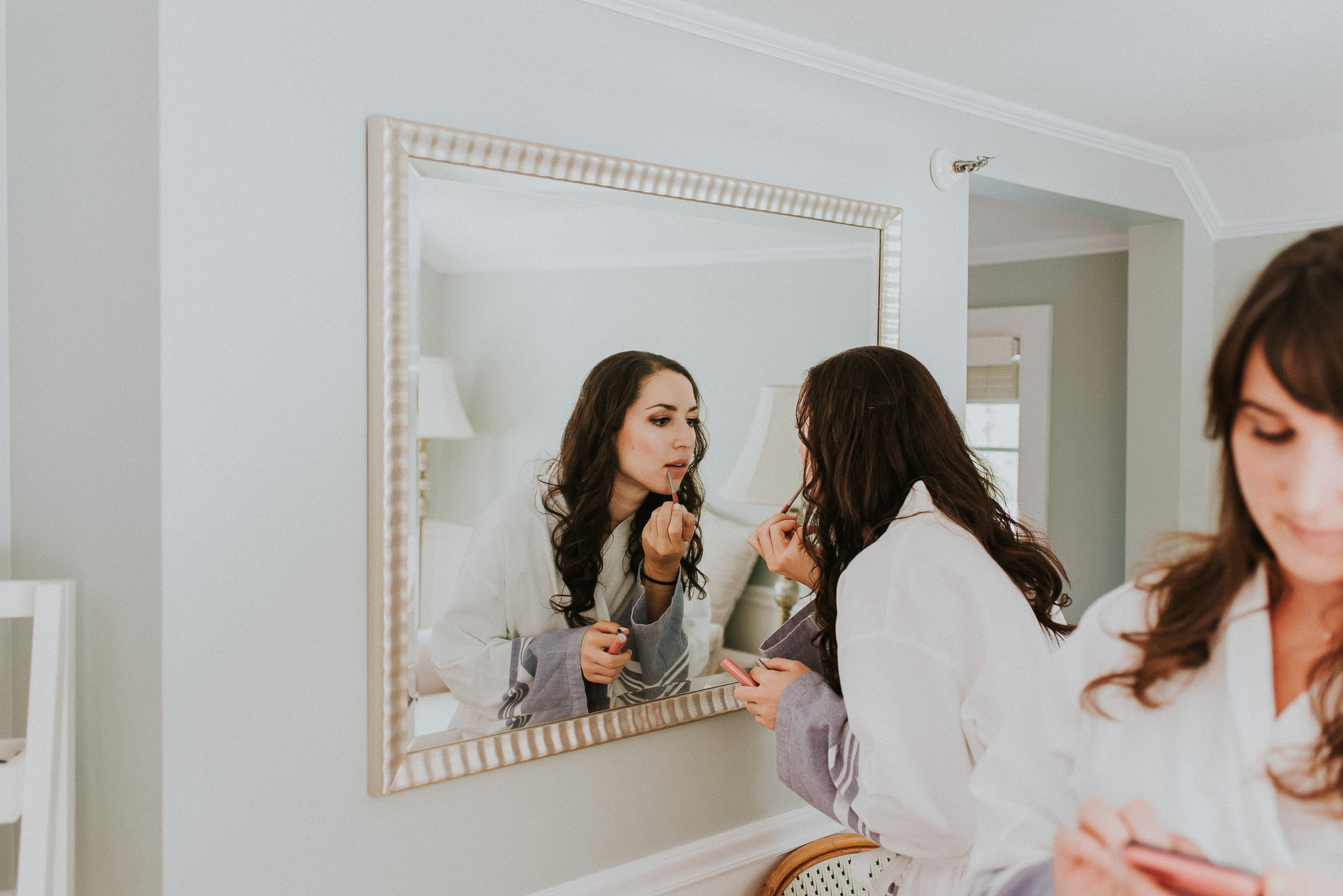 bridal party getting ready The Hedges Inn