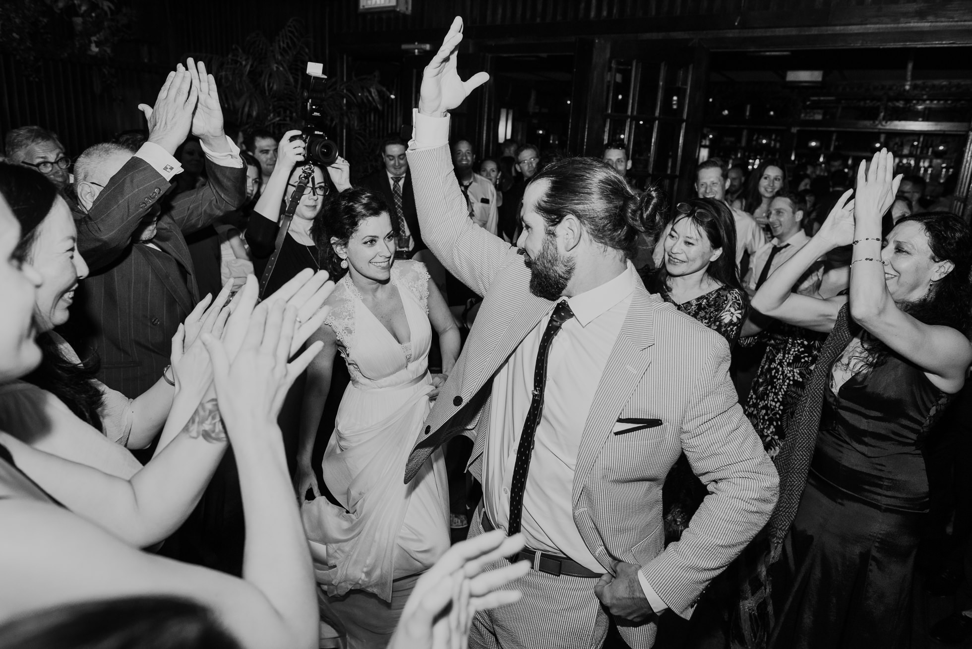 groom dancing at wedding