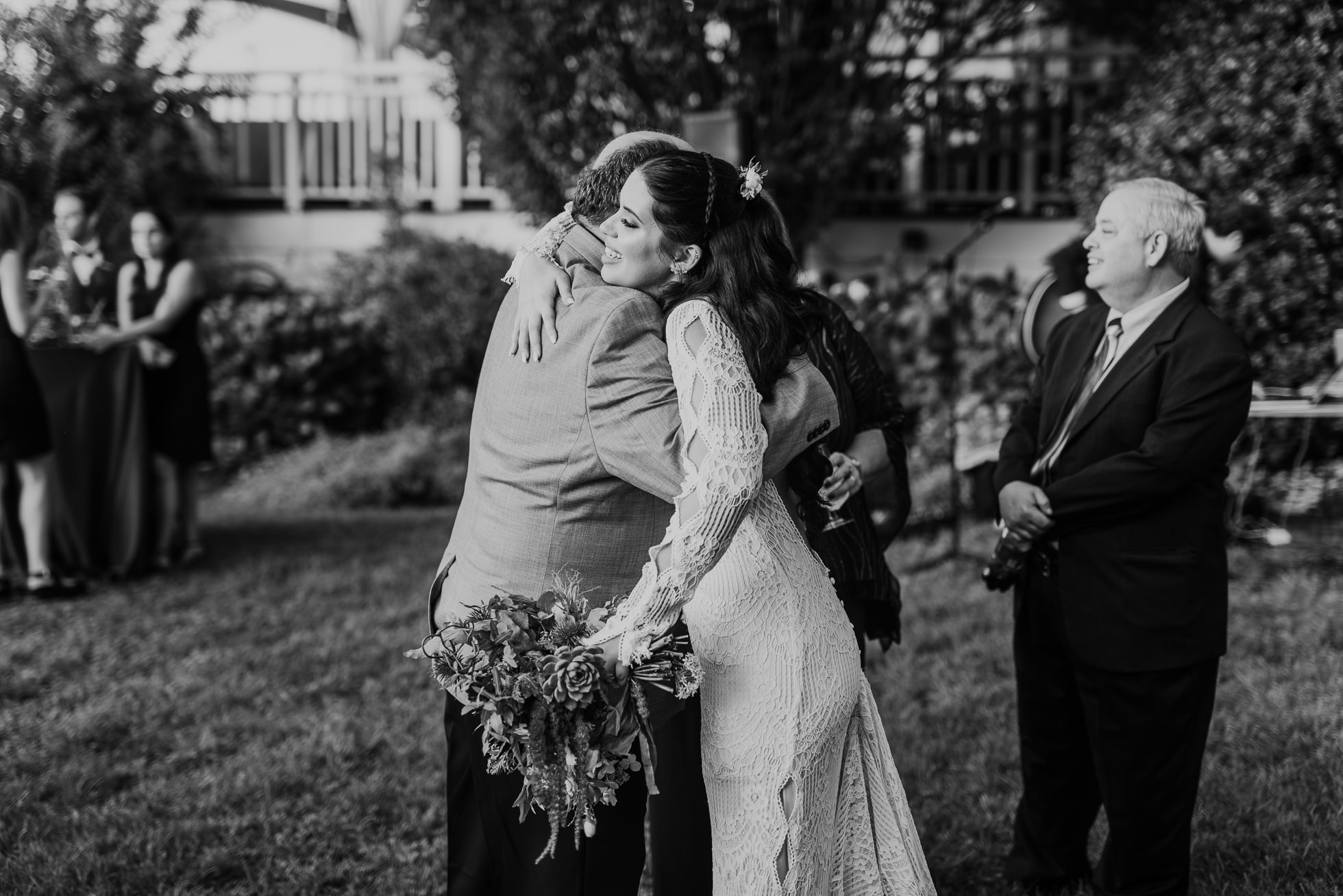 bride greeting guests