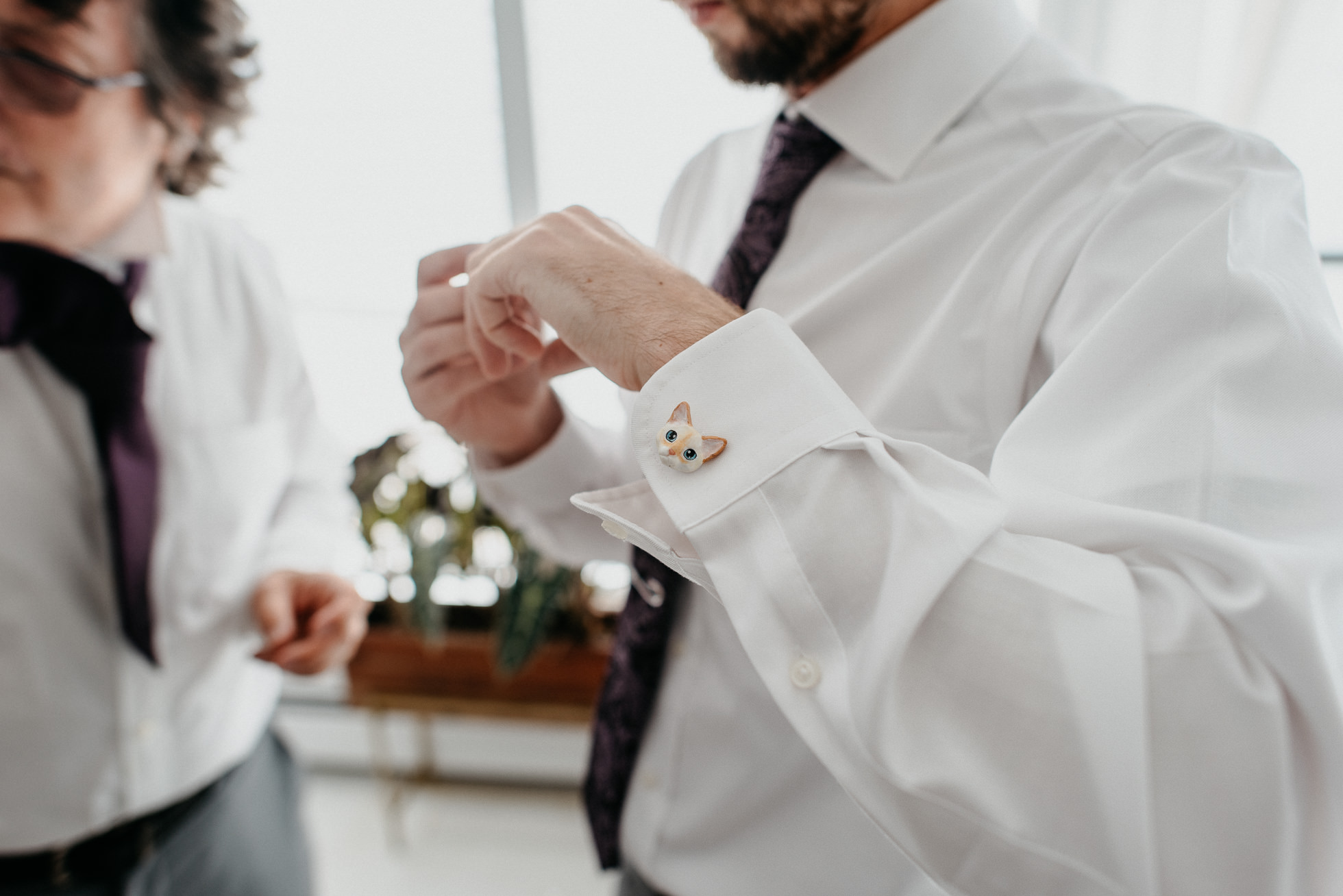 cat cufflinks wedding