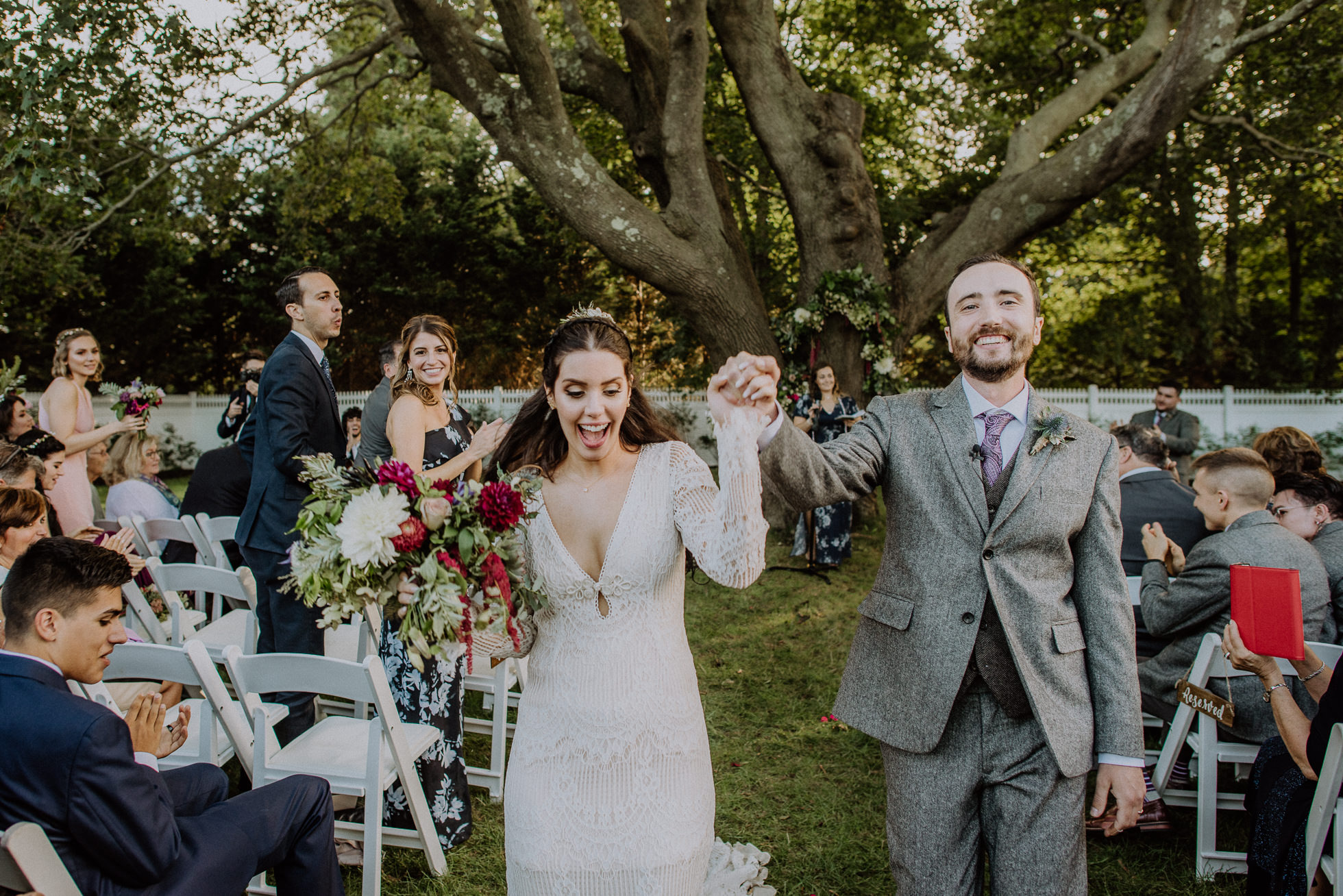 wedding exit outdoor ceremony