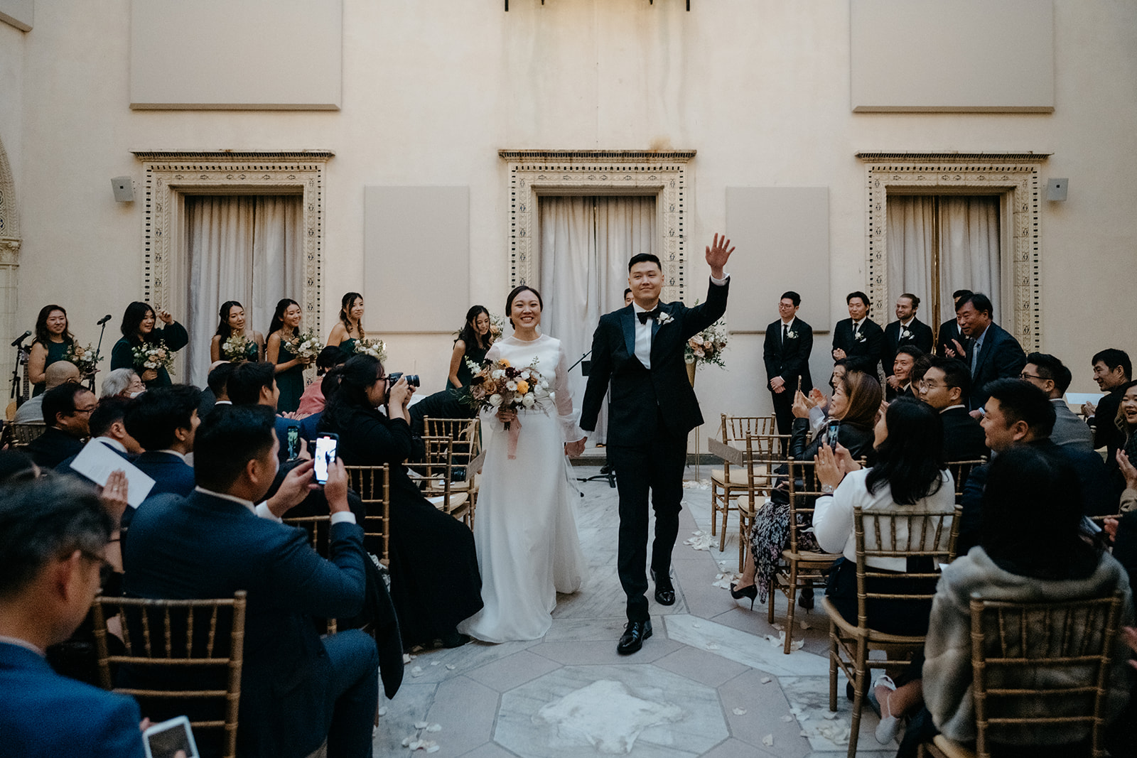 bride and groom exit